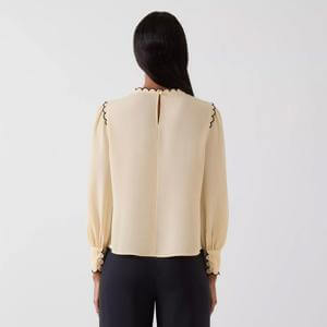 L.K. Bennett Jenny Scallop Multi White Blouse